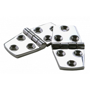 Heavy Duty S/S Polished Hinges 75mm X 38mm Pair