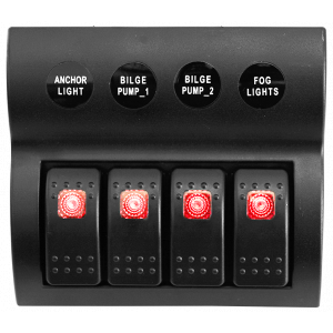 4 Gang Switch Panel With Circuit Breakers – Pre Wired