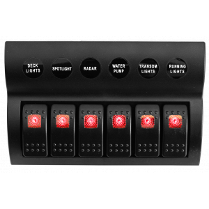 6 Gang Switch Panel With Circuit Breakers – Pre Wired