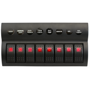 8 Gang Switch Panel With Circuit Breakers – Pre Wired