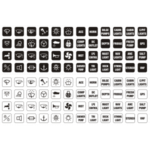 Led Rocker Switch Name Plates – Black & White 12 mm Square