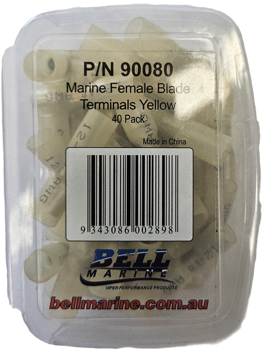 Marine Glue Lined Female Blade Terminal Yellow – 6-8mm – 40 Pack