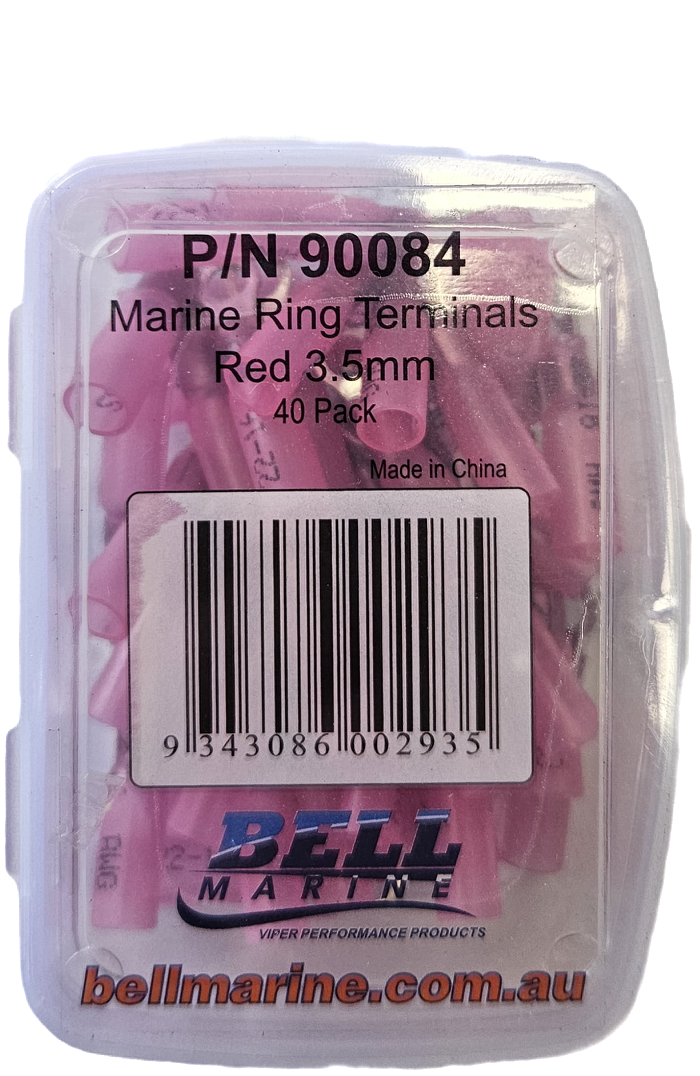 Marine Glue Lined Ring Terminal Red – 3.5mm – 40 Pack