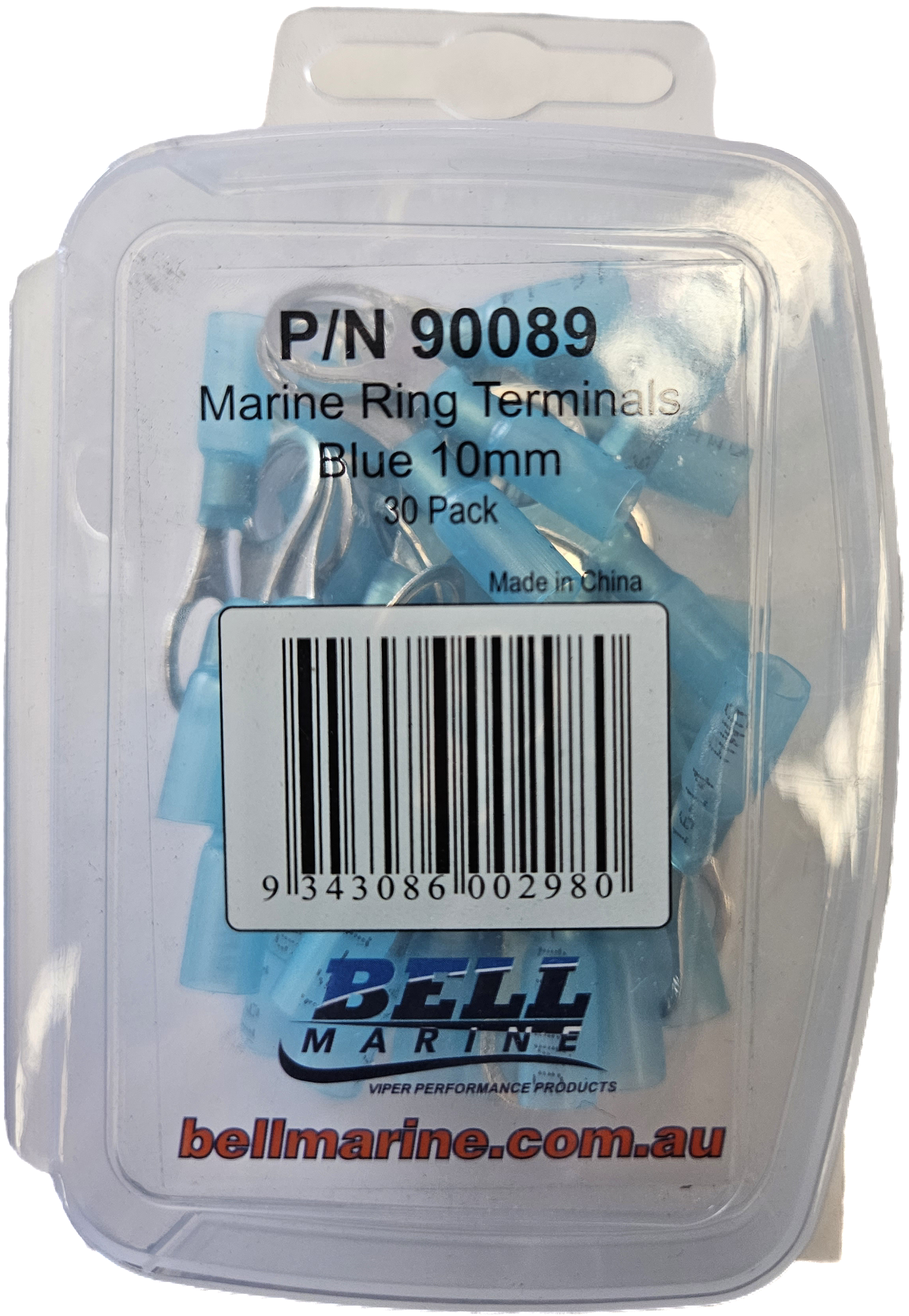 Marine Glue Lined Ring Terminal Blue – 10mm – 30 Pack