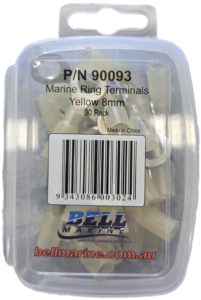 Marine Glue Lined Ring Terminal Yellow – 8mm – 30 Pack