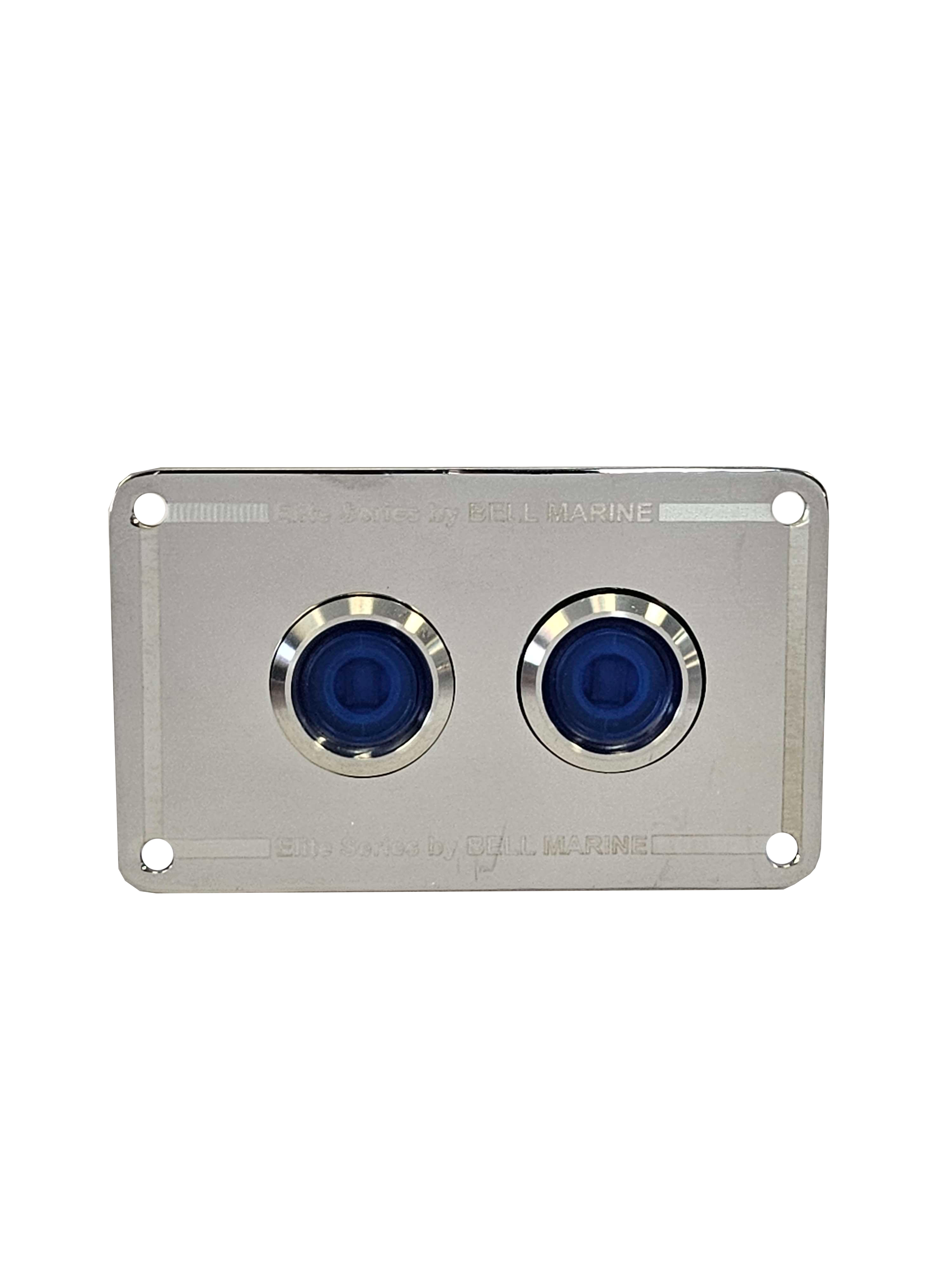 2 Gang Stainless Steel Switch Panel with 15A Backlit Switches