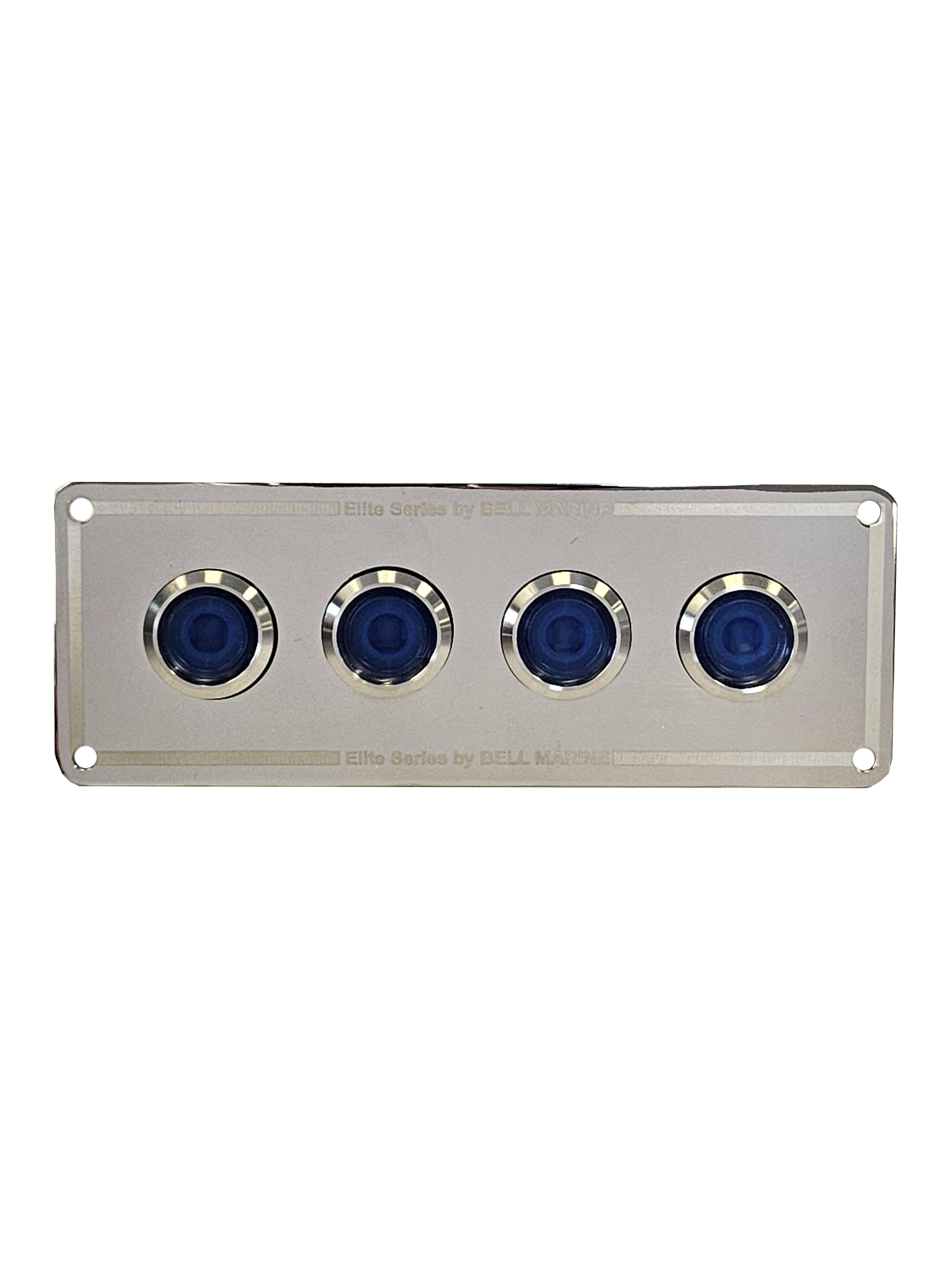 4 gang stainless steel switch panel with 15A backlit switches