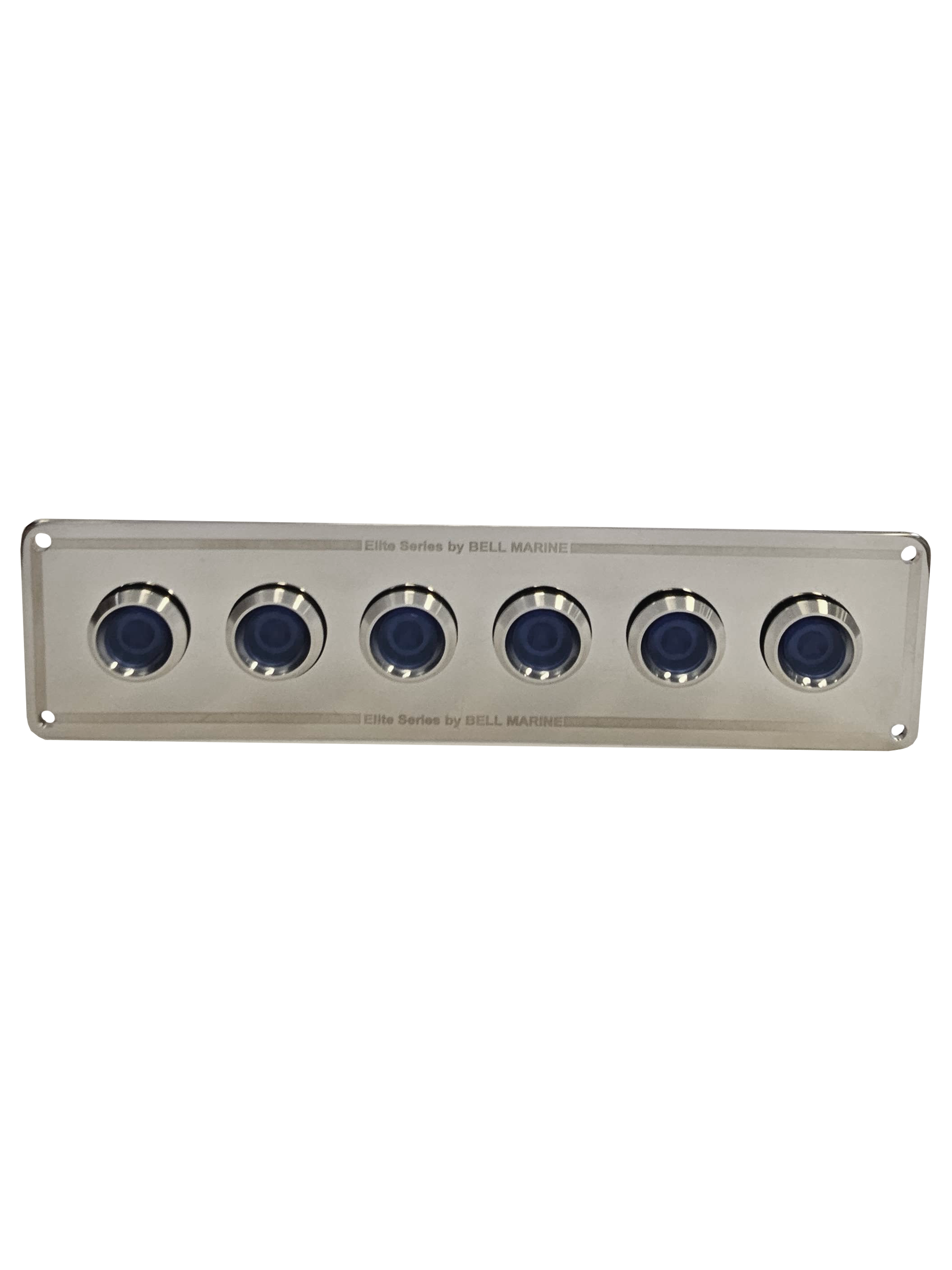 6 gang INLINE stainless steel switch panel with 15A backlit switches