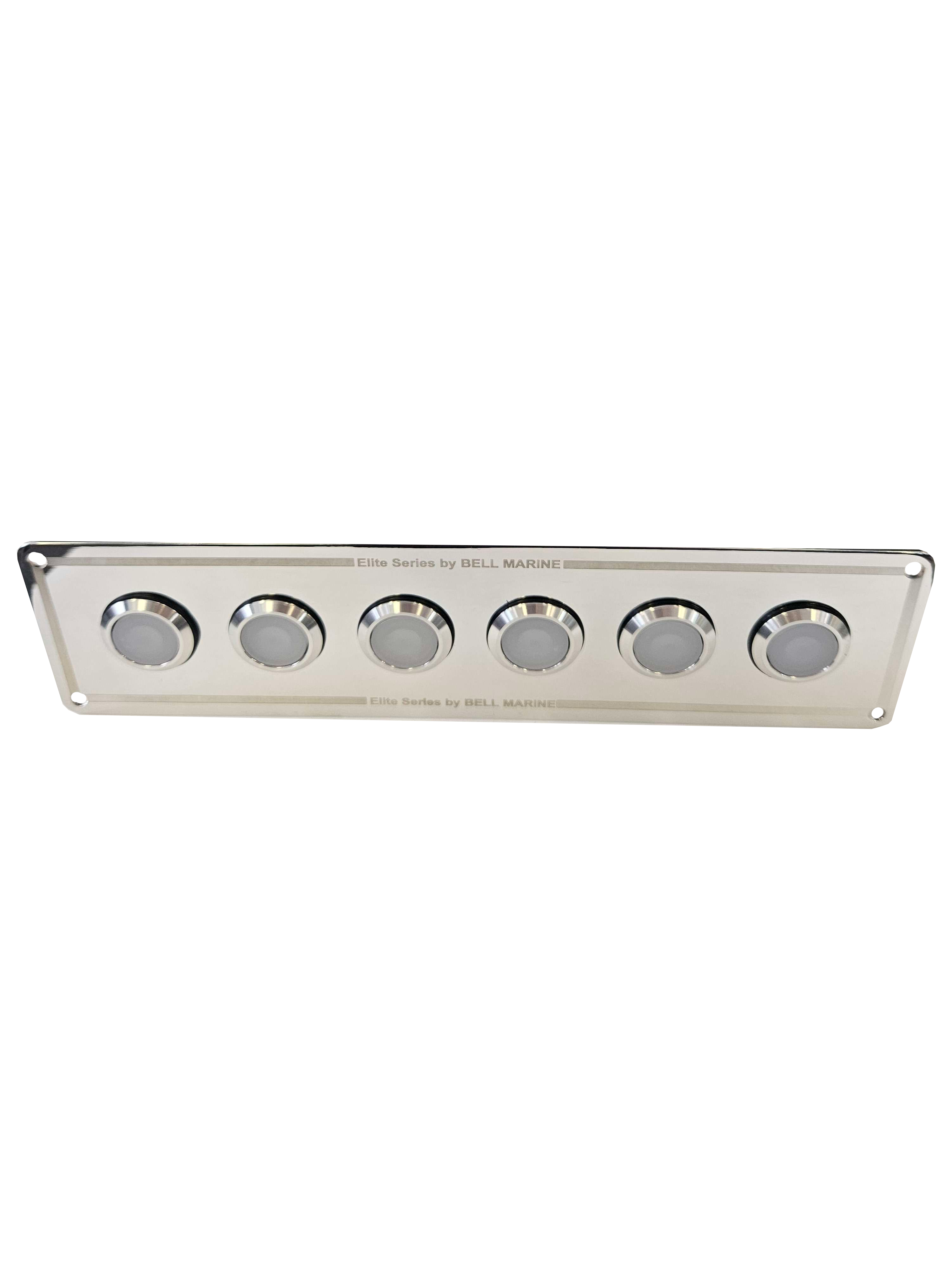 6 gang INLINE stainless steel switch panel with 20A backlit switches