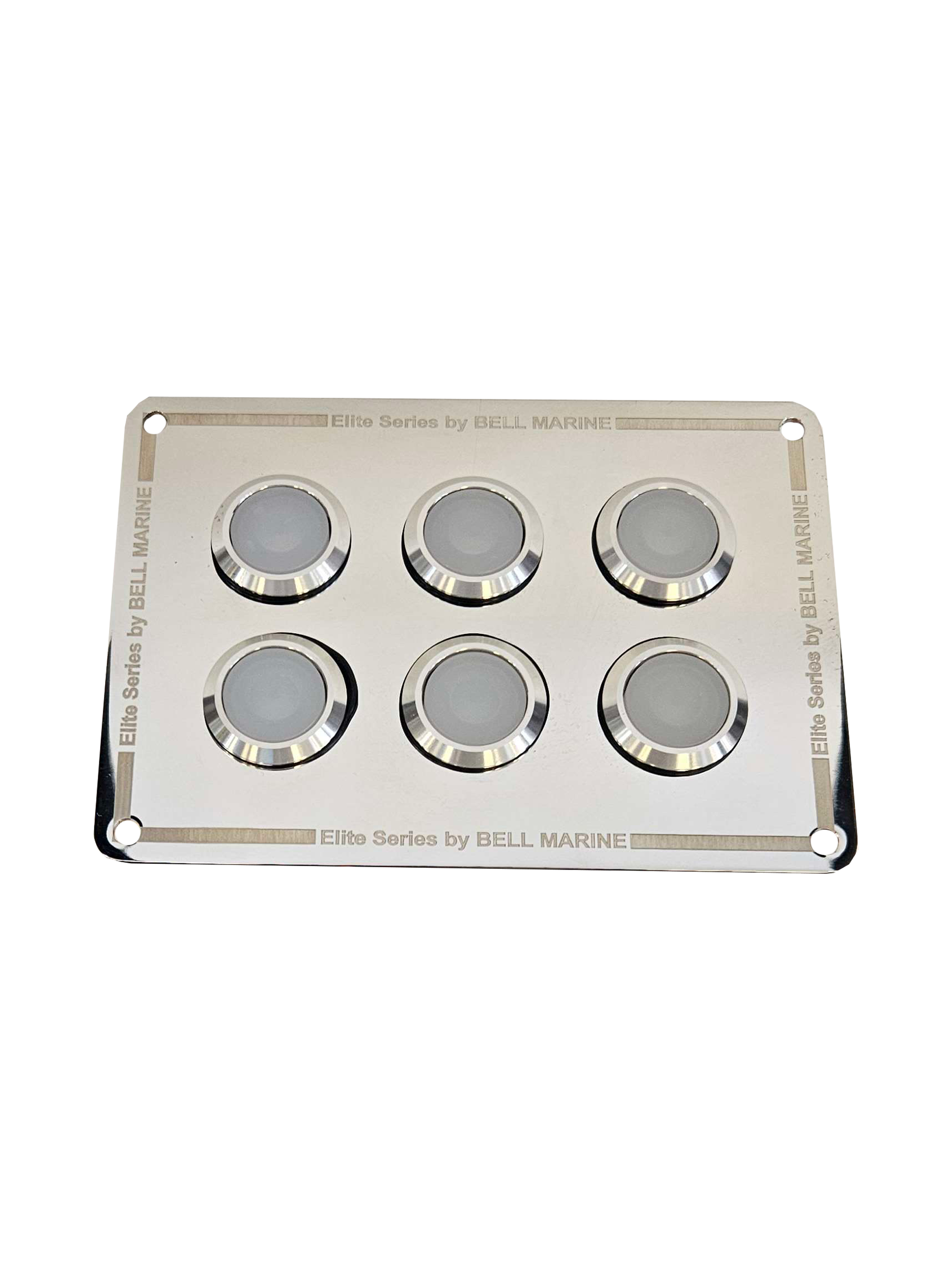 6 gang S.B.S. stainless steel switch panel with 20A backlit switches