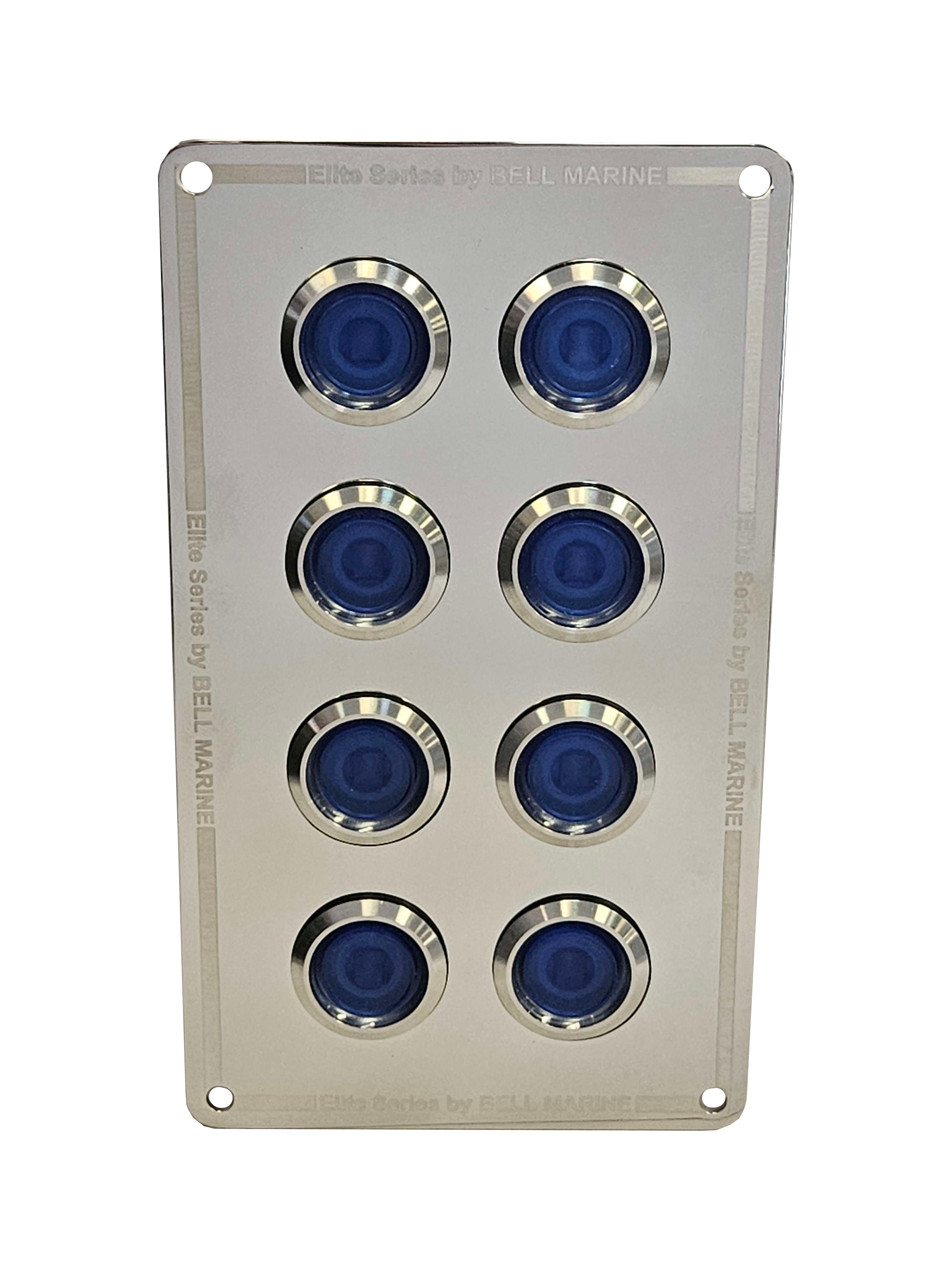 8 gang stainless steel switch panel with 15A backlit switches